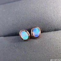 fine jewelry 925 sterling silver inset with natural gems womens luxury elegant simple white opal earrings ear stud support dete