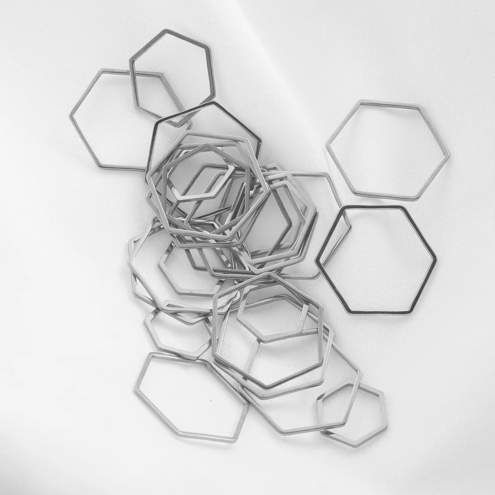 

20Pcs Polygon Charms Stainless Steel Hexagon Frame Bezel Connectors Resin Mold For DIY Earrings Necklace Jewelry Making Supplies