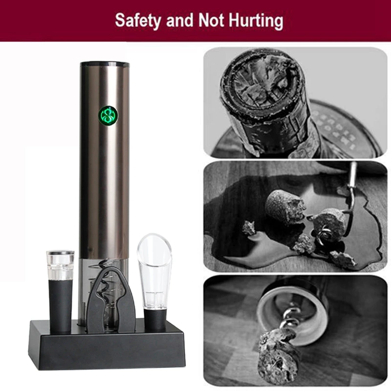 

Electric Wine Opener ,Automatic Corkscrew Rechargeable Contact Sensor Wine Bottle Opener Set, Wine Pourer for Wine Lover