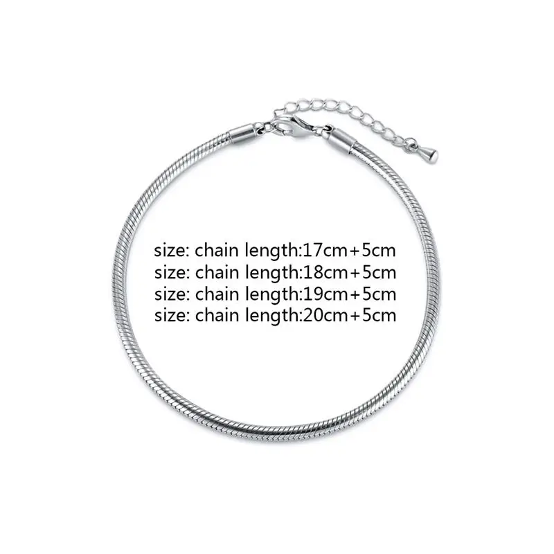 

DALARAN 925 Sterling Silver Bracelets Snake Chain Link Fit European Bead Charm Bracelet for Women DIY Jewelry Making 17-20cm