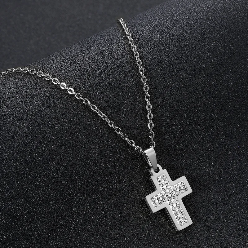 

Necklace Women Jesus Crystal Zircon Pendant Necklace Hot Sale CrossFashion Banquet Gift Necklace