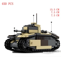 hot military wwii french army technical vehicles char b1 heavy tank equipment weapons building blocks model bricks toys for gift