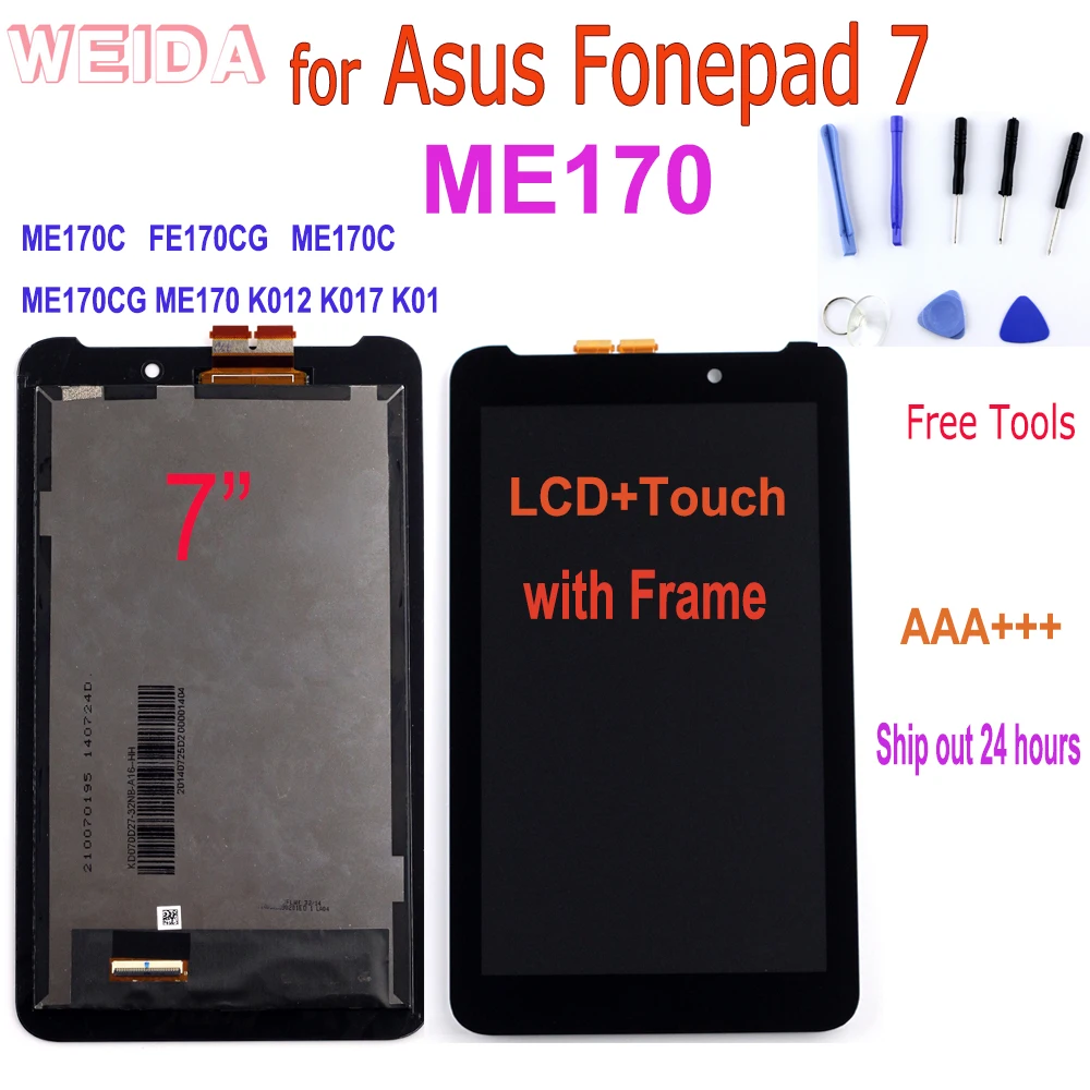 7 ''для Asus MeMO Pad ME170 ME170C K012 K017 K01 ЖК дисплей кодирующий преобразователь