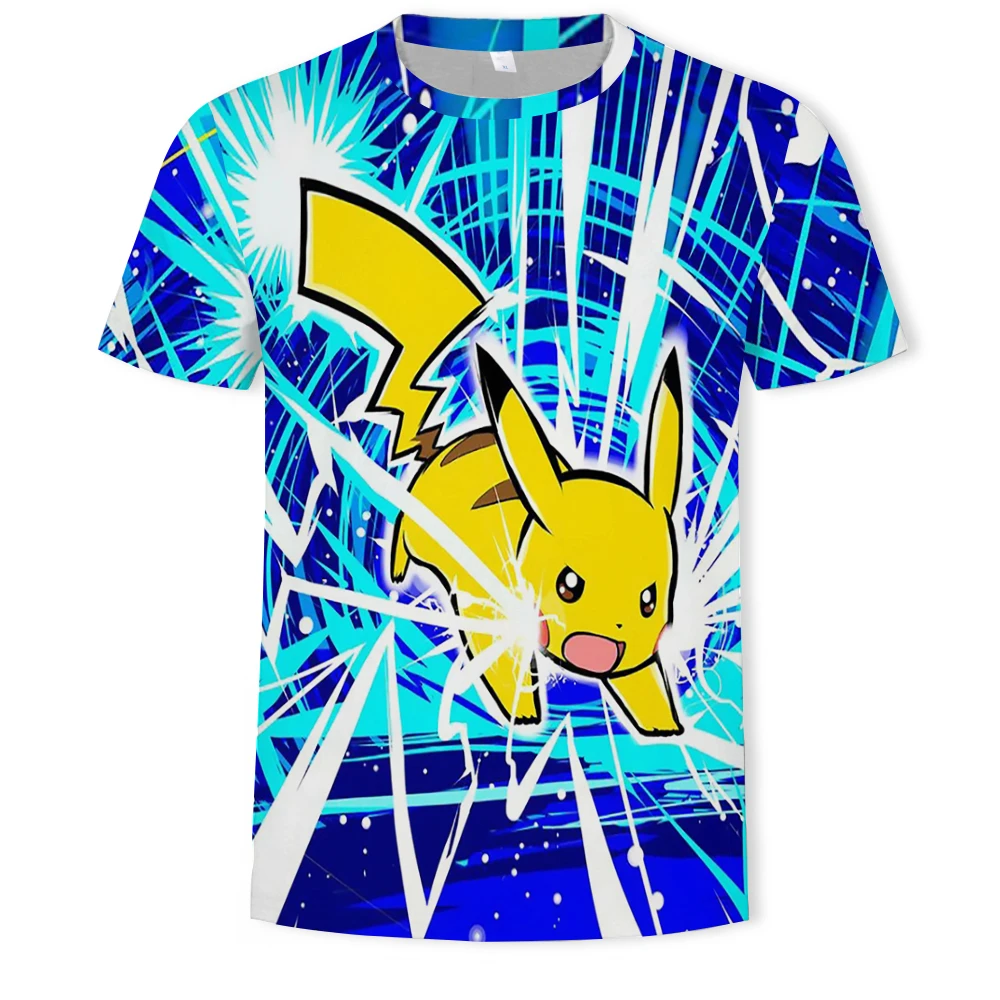 

Children's T-shirt cartoon Pokemon print short sleeve comic clothing cool funny cute T-shirt Harajuku casual T-shirt