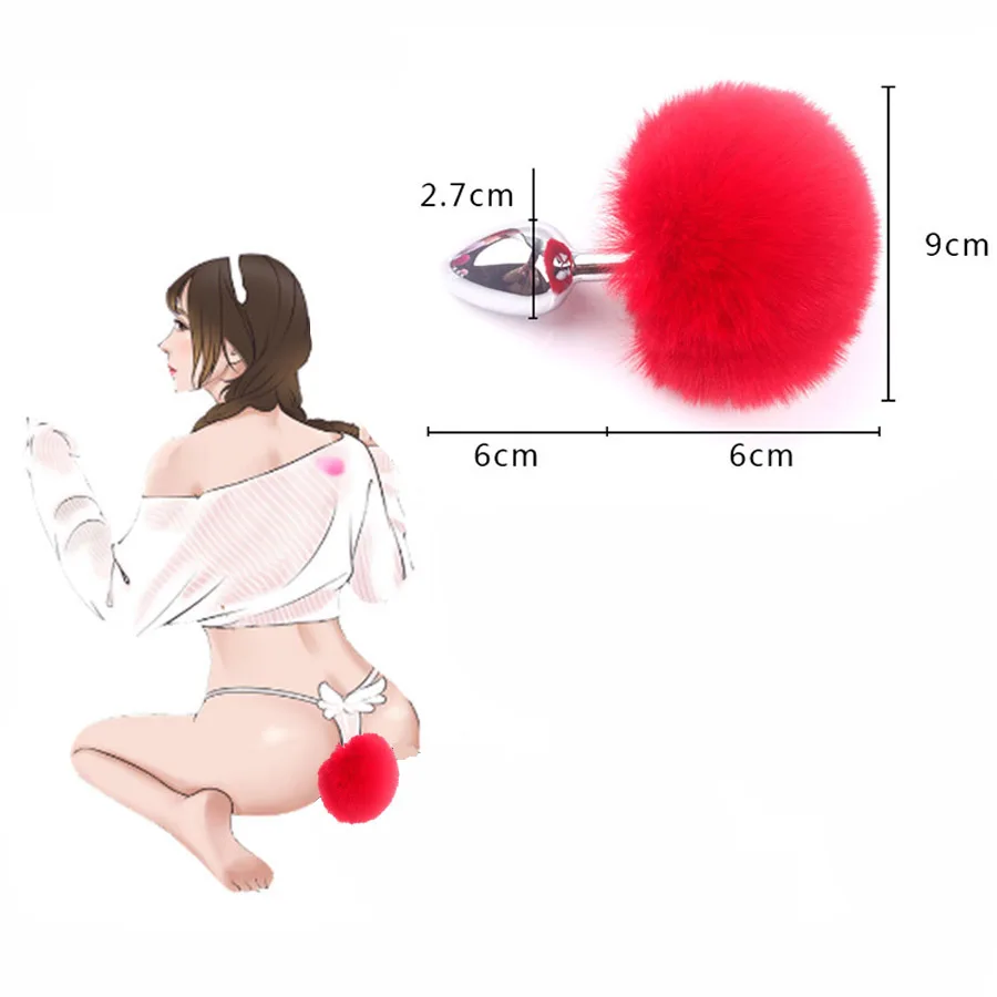 Кролик хвост Анальная пробка металлический анальная анальные интимные игрушки