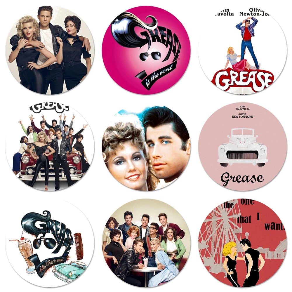 

58mm Grease Badge Brooch Pin Accessories For Clothes Backpack Decoration gift