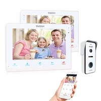 tmezon wireless video door phone doorbell intercom system 10 inch wifi monitor with 1x720p wired outdoor camera for 1 family