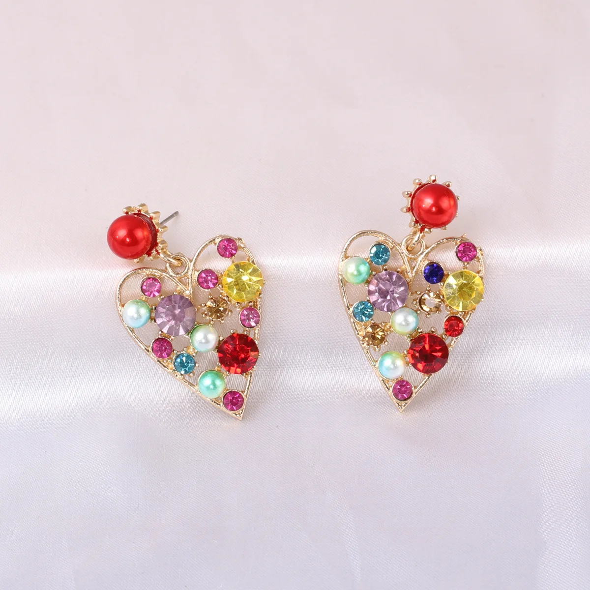 

YaYi Jewelry Fashion Bohemia Multi Glass Crystal Rhinestone Dangle Women Hook Eardrop Wear Ear Band Imitation Pearl Earrings