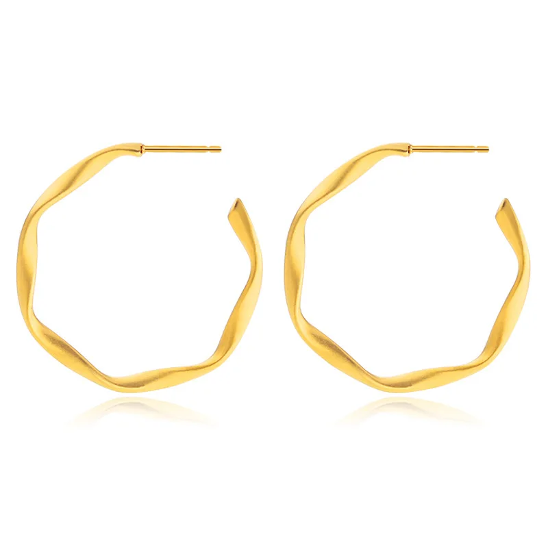 

BAECYT Fashion 1pair Circle Round Hoop Earrings Women Gold Color Stainless Steel Hiphop Brincos Boho Jewelry Gifts