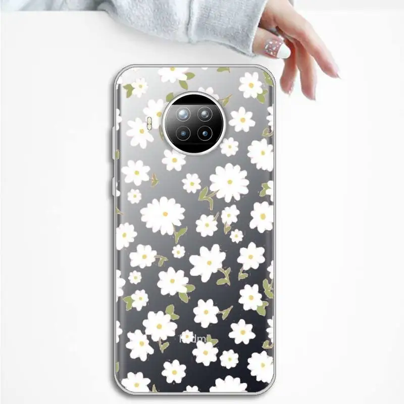 

Daisy Flower Phone Case Transparent Clear for Xiaomi Redmi note 10 t 8 9 pro lite 11