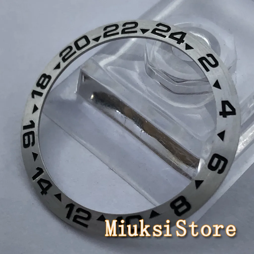 38 мм Серебряный GMT Часы из нержавеющей стали Безель подходит для SUB