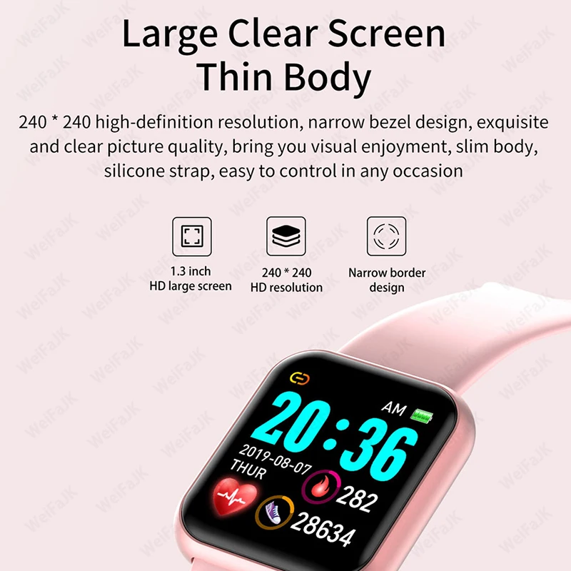 New Men's and Women's Smart Watch Heart Rate Calorie Fitness Tracking Sports Bracelet for Apple Android  Smart Watch