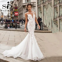 sodigne boho wedding dresses mermaid lace vintage wedding gown vestido de novia custom made luxury backless bridal dress