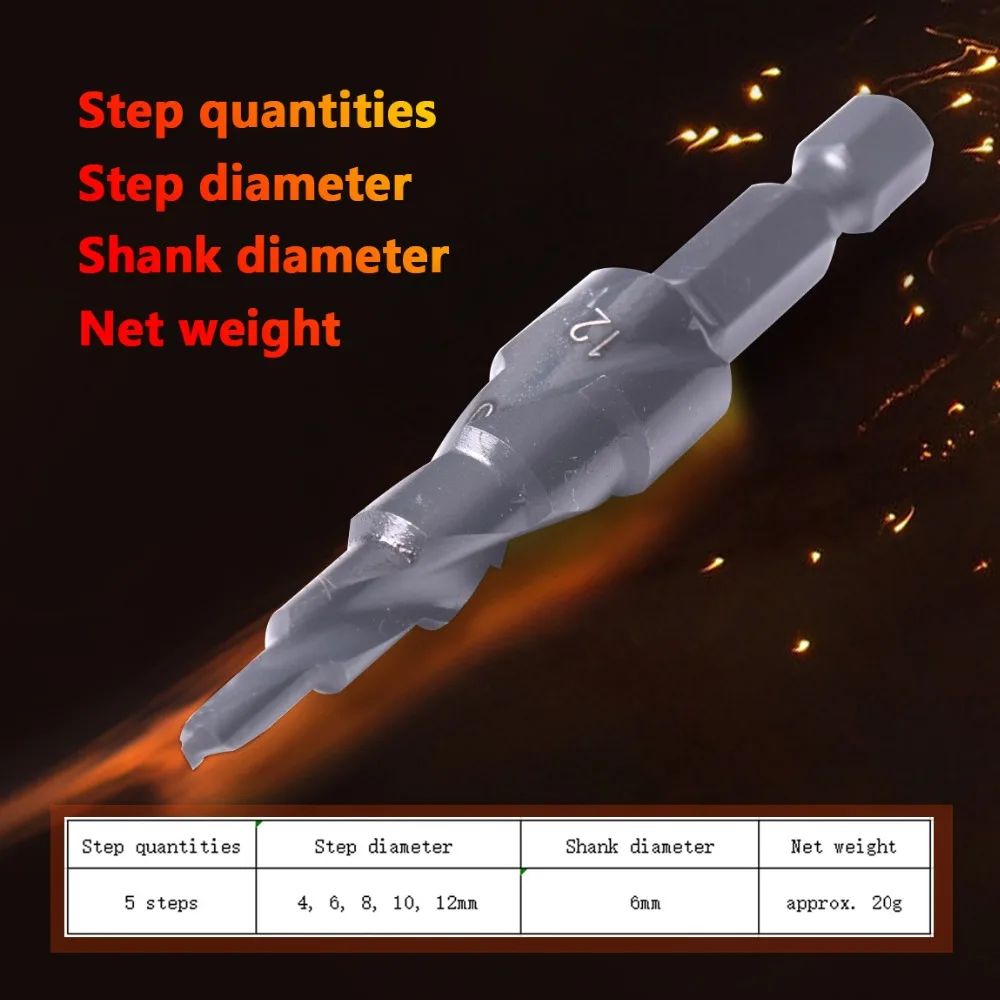 1 шт. HSS 4-12 мм 4-20 мм 4-32 мм шестигранный хвостовик азотирование черная спиральная рифленая ступенчатая сверла Кобальт комплект металлическое отверстие резак электроинструменты
