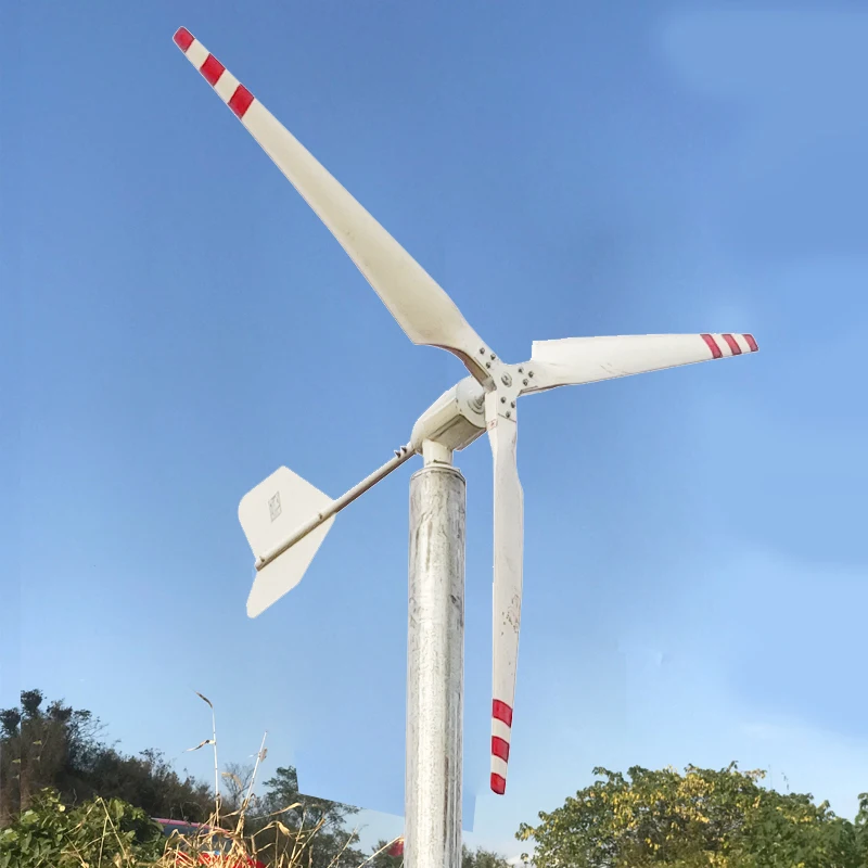 

hot 1000w 12v 24v 48v horizontal wind turbine generator DC with wind charge controller for wind solar system use