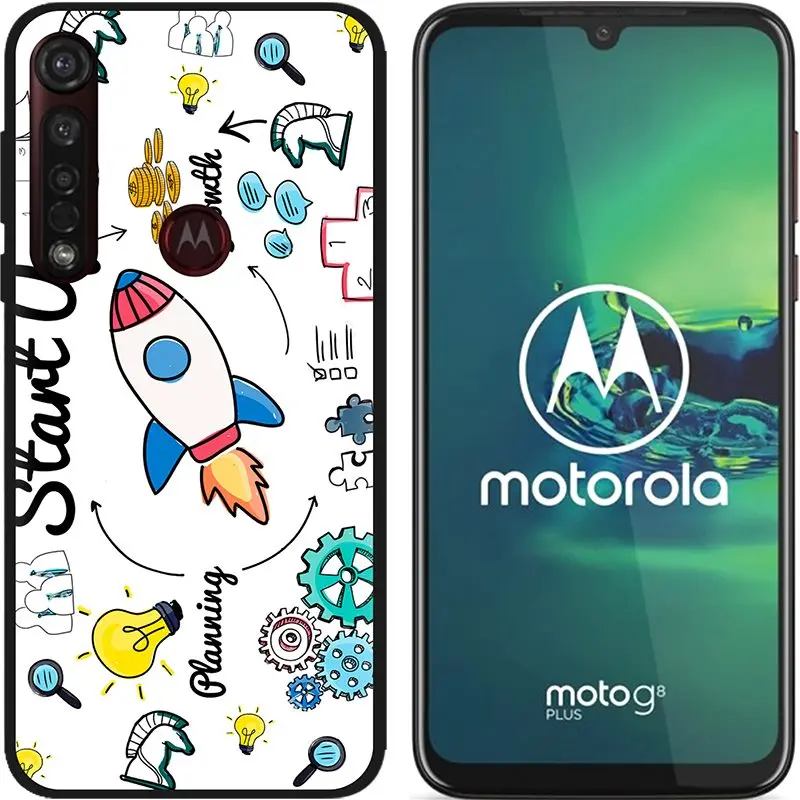 Красный Чехол для Motorola Moto G8 Plus, мягкий матовый чехол с милыми животными и цветочным мрамором для Moto G8 play one macro, силиконовый чехол для телефона s - Цвет: Красный