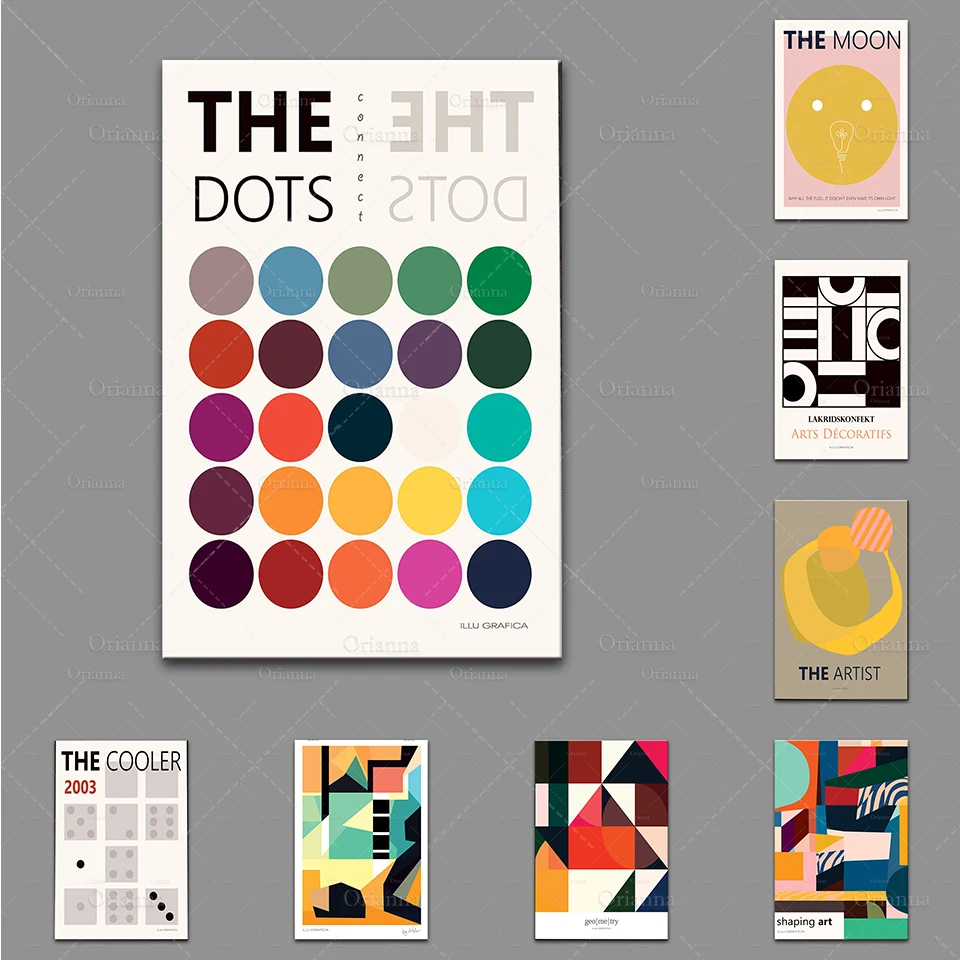 THE DOTS минималистичный красочный датский настенный художественный принт домашний