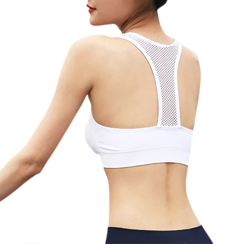 Women Lingerie Breathable Quick Dry Sport Bra Mesh Hollow Out Shockproof Push Up Yoga Bras or Fitness Running Gym Vest Top | Спорт и