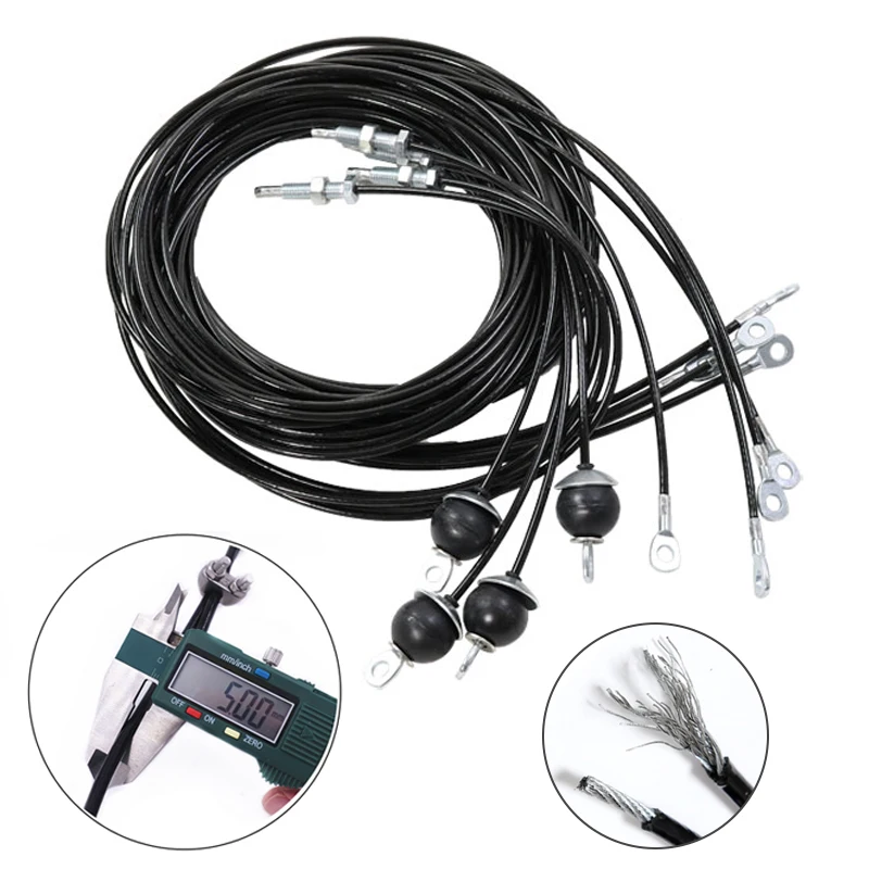 

1.4M/2M/3M/4M/5M Gym Wire Rope Home Workout Fitness Steel Wireropes Weight Lift Pulley Cable Machine System Accessories Dia 5mm