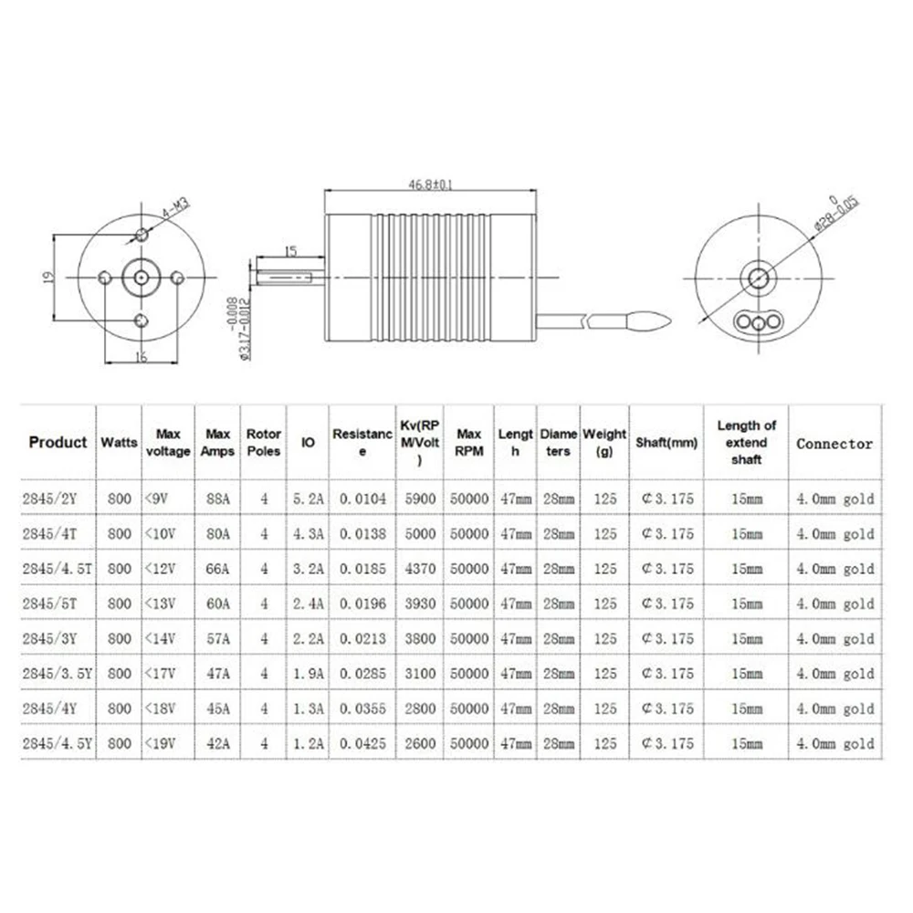 Platinum Водонепроницаемый 4 полюса 2845 4370/3930/3800/3100KV мотор + 45A электронный регулятор