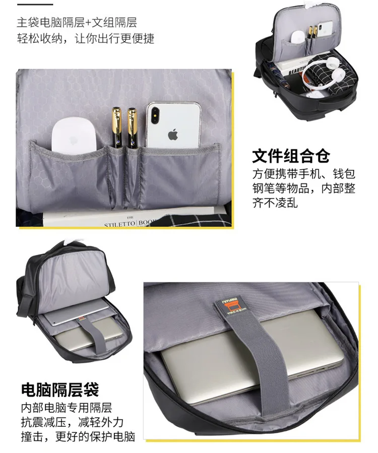 WENYUJH рюкзак для ноутбука мужские рюкзаки бизнес ноутбук Mochila водонепроницаемый рюкзак usb зарядка сумки Дорожная сумка