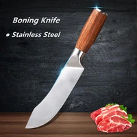 stainless steel boning knife wood handle cleaver butcher knife household sharp meat fish fruit and vegetable slice chefs knife