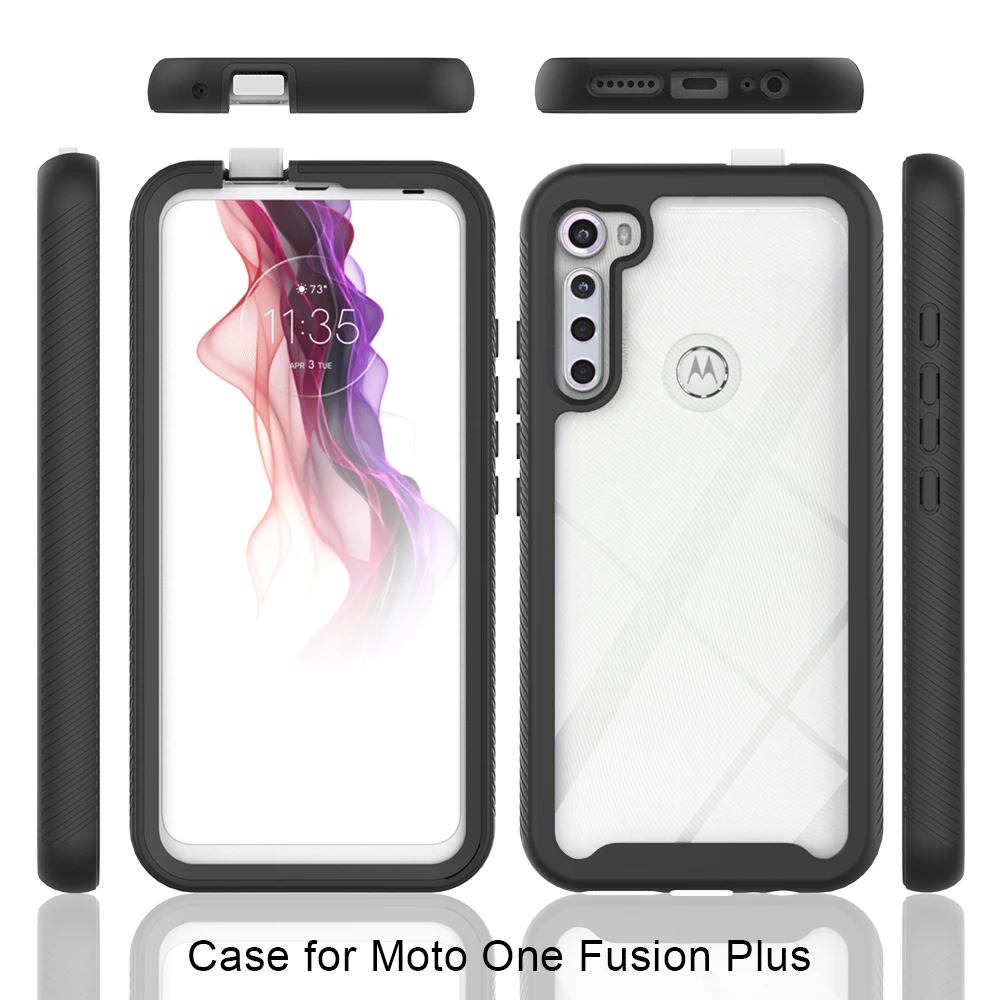 

Phone Case For Motorola One Stylus Fast Pro G 5G G9 G8 G7 Play Supra Power Lite Plus Luxury 2 in 1 Anti-drop Shockproof PC Cover