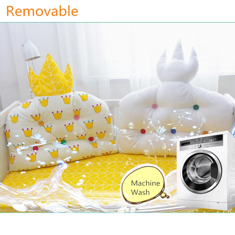 3D Корона Форма Хлопок Младенческая бампер для Постельное белье 1 шт. съемный