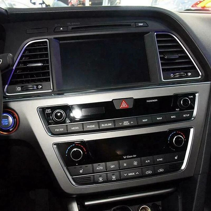 Для Hyundai Sonata 2015-2017 красное углеродное волокно DVD GPS навигация панель Крышка
