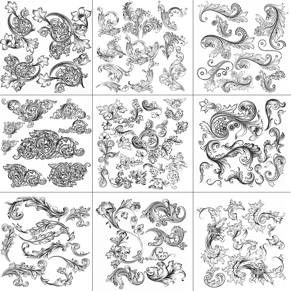 

AZSG Classical Pattern Clear Stamps For DIY Scrapbooking Decorative Card Making Photo Album Crafts