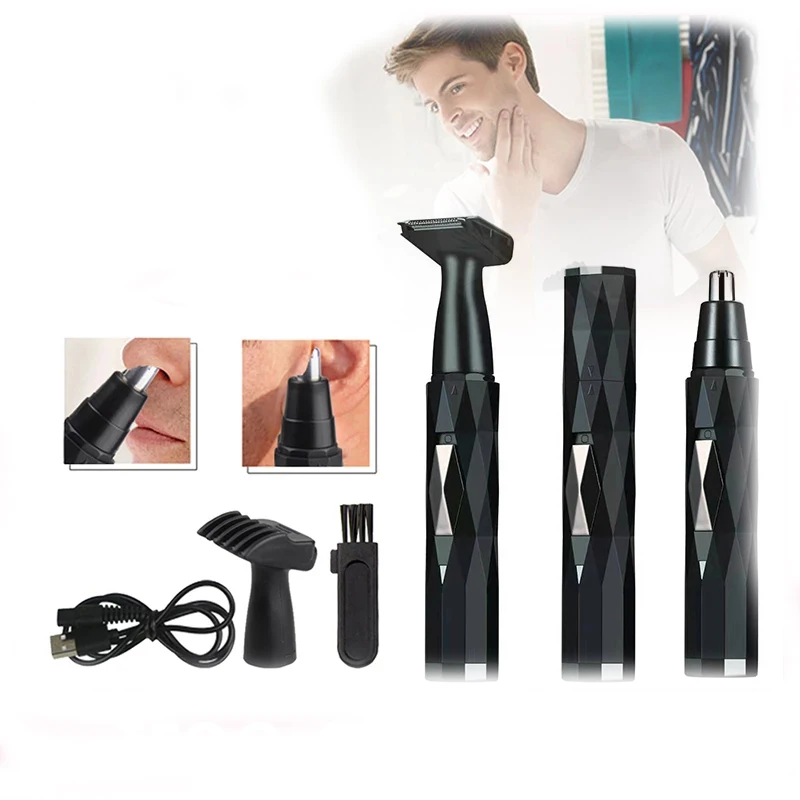 

Многофункциональное мужское электрическое устройство для стрижки волос в носу с зарядкой от USB, мини набор для стрижки бровей, дорожный пор...