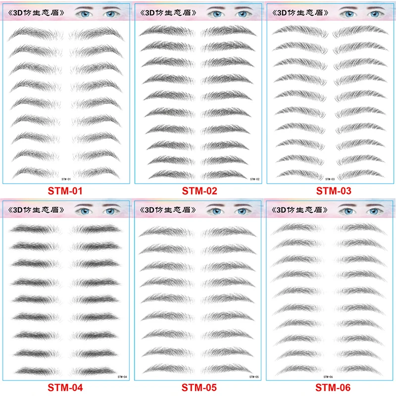 

1PCS Imitation Ecology Eyebrow Tattoo Sticker Fashion Women Girl Temporary Tattoo Sticker Black Body Art Fake Tattoo Sticker