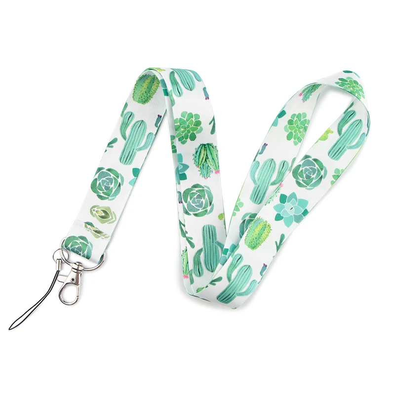 

JF0083 Cactus Lanyards Green Plant Neck Strap Cell Phone Keys ID Card Holder Lanyard for Keys DIY Hanging Rope Lanyards