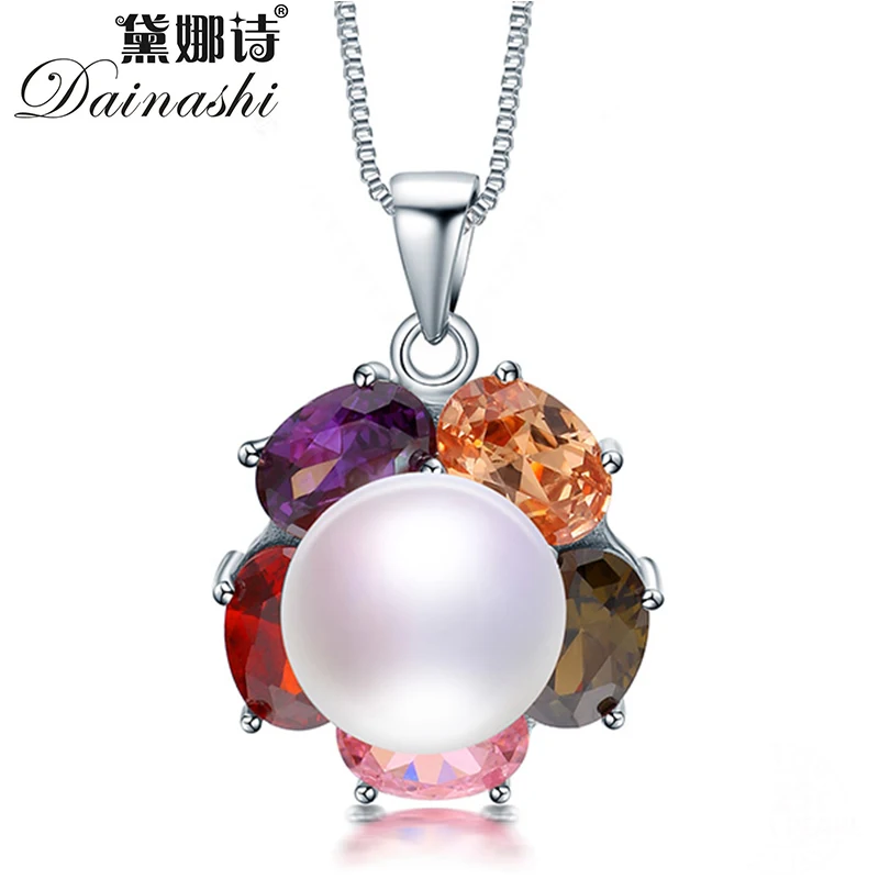 Dainashi 925 пробы Серебряный красочный Циркон трендовый кулон 100% натуральный