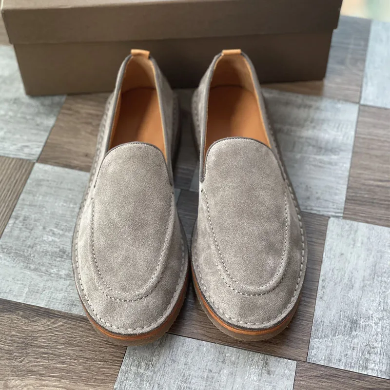 

Loafer shoes for men high mercerized cow suede official website lazy shoes