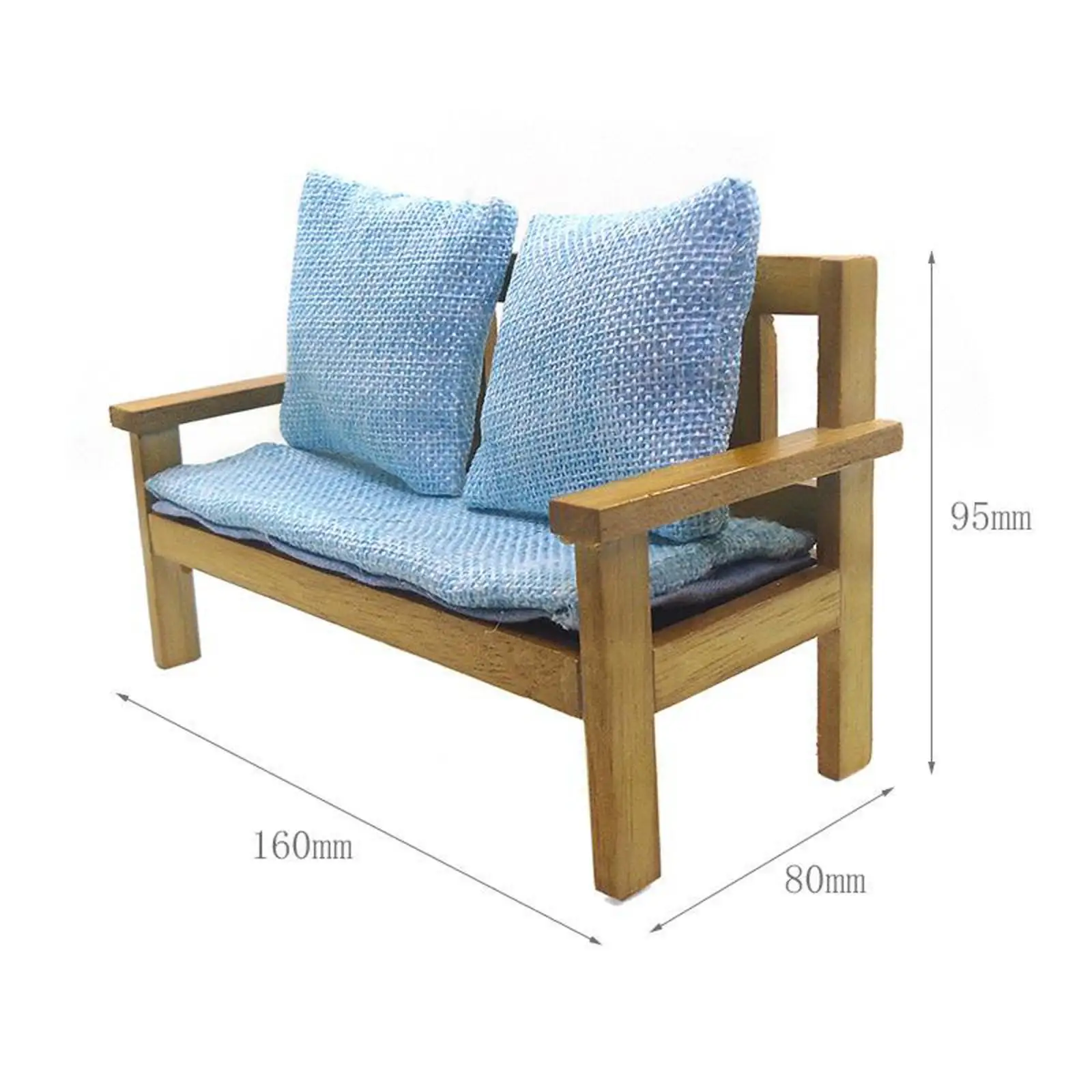 

Wooden Upholstered Sofa Furniture for 1:12 Dollhouse Miniature Accessories