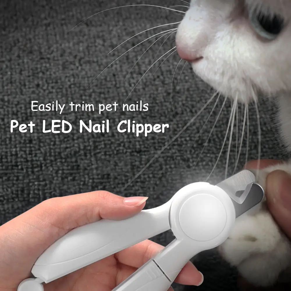 

Professional Pet Cat Cutter dog and Cat Nail Clipper Cutting Machine Beauty Scissors Animal Cat Locks Pet LED Light Nail Trimmer