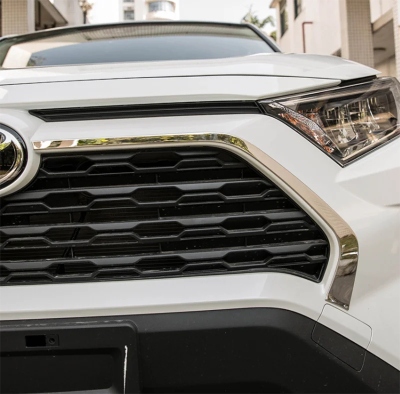 2 шт. передняя решетка декоративная накладка полоски для Toyota RAV4 2019 2020 стайлинга