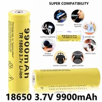 new 1 20lot 18650 battery 3 7v 9900mah rechargeable li ion battery for led flashlight torch batery li ion battery free shipping
