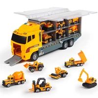 big construction trucks set mini alloy diecast car model 164 scale toys vehicles carrier truck engineering car toys for kids