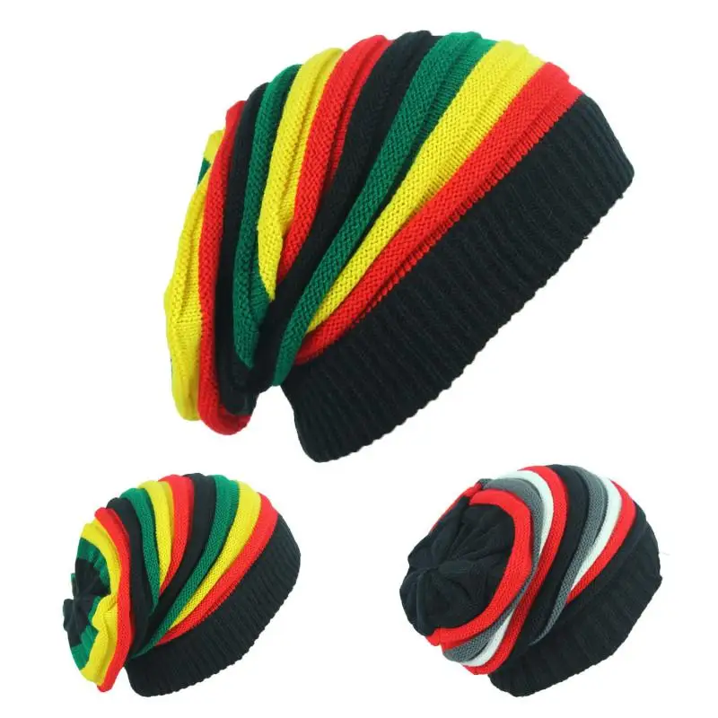 Международная торговля осенью и зимой Взрывные Модели цветные полосатые шапки с