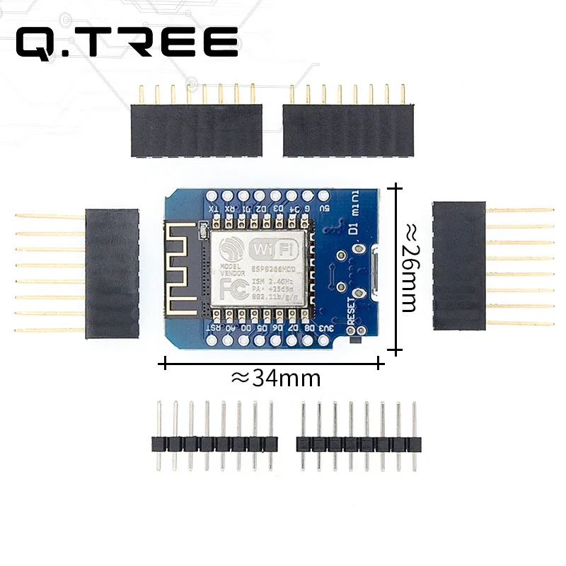 

Wemos D1 Mini V3.0.0 WIFI Internet of Things Development Board Based ESP8266 CH340 CH340G 4MB For Arduino Nodemcu V2 MicroPython