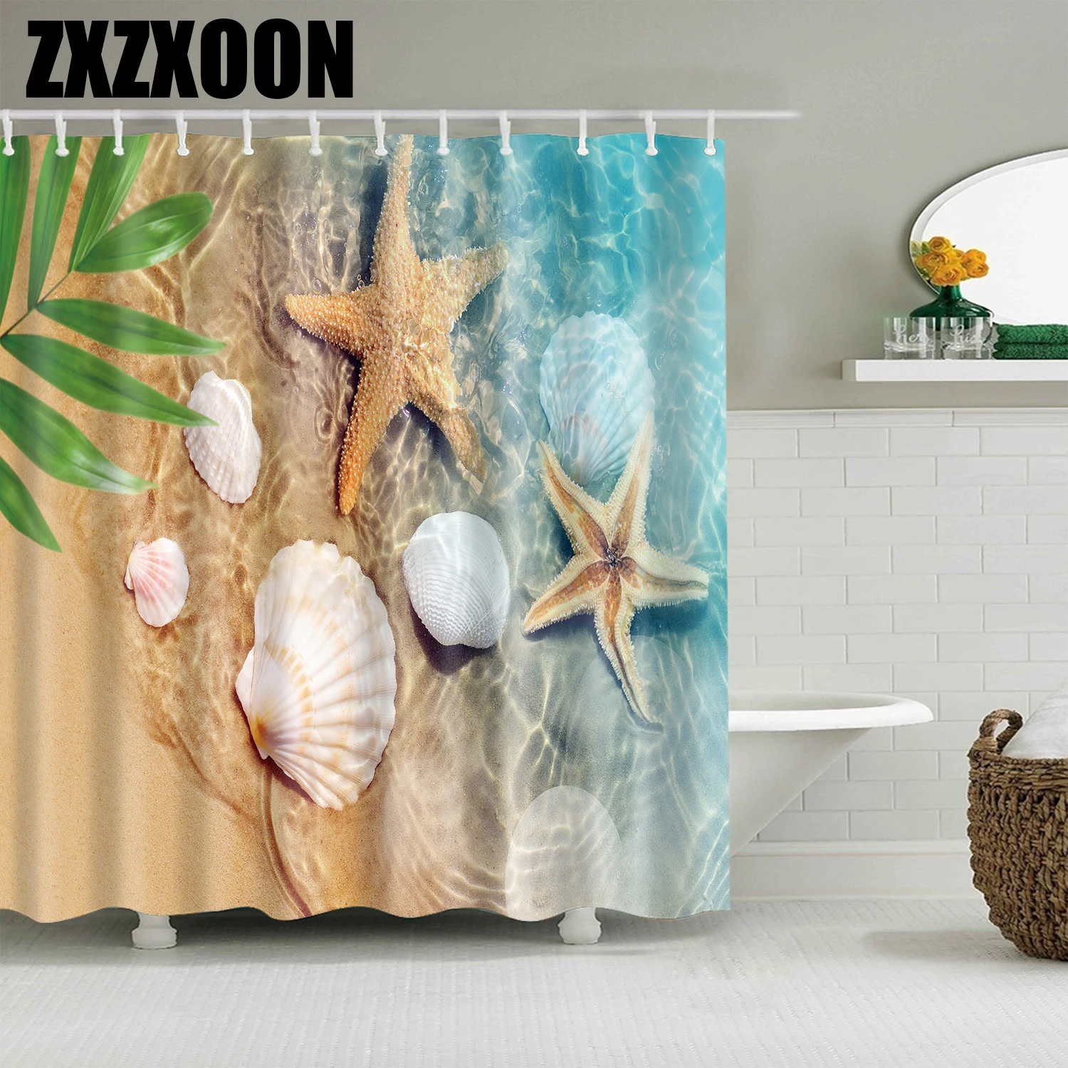 Занавеска для душа с подсолнухами листьями цветами ракушками занавеска ванной
