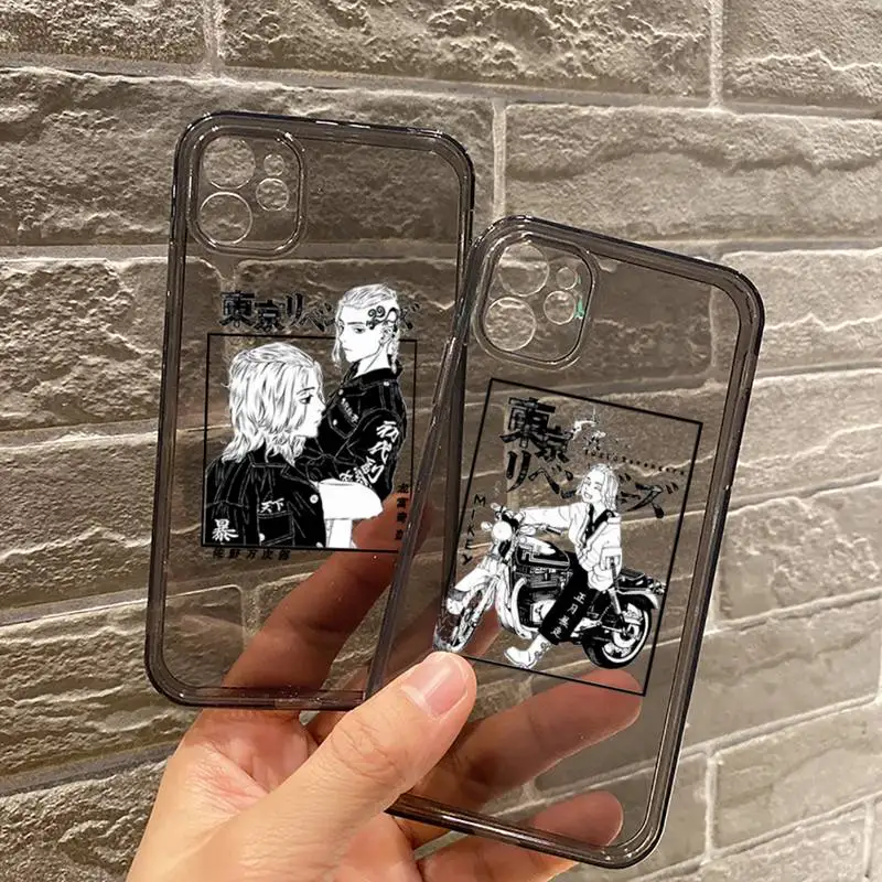 

Tokyo Avengers revengers anime Phone Case Transparent for iPhone 7 8 11 12 se 2020 mini pro X XS XR MAX Plus