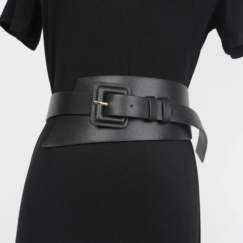 Fashion Ladies Genuine Leather Belts for Women Luxury Brand Square Buckle Cummerbunds Female High Quality Waist Belt