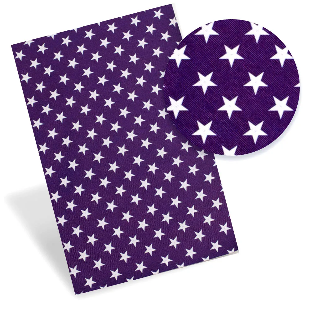 22X30CM искусственная кожа с принтом звезд и полосок размером A4, синтетическая ткань для шитья, искусственный ПУ материал для самостоятельного создания сумок.