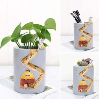 2021 new creative plants flower pots ornaments for succulent plants pot decorated desk garden living room with hedgehog family