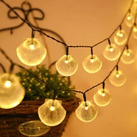 new 6 5m fairy garland 30 led shell string lights solar powered holiday lamp for christmas tree wedding home indoor decoration