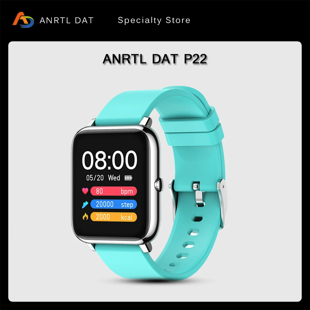 

P22 2021 Smart Watch Waterproof Fitness Sport Watch Heart Rate Tracker Call/Message Reminder Bluetooth Smartwatch For Android iO