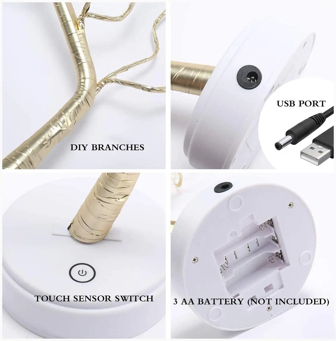 

LED Night Light Sparkly Trees Lamp Mini Gypsophila Tree Copper Wire Garland Lamp For Kids Bedroom Decor Fairy Light Holiday Lamp
